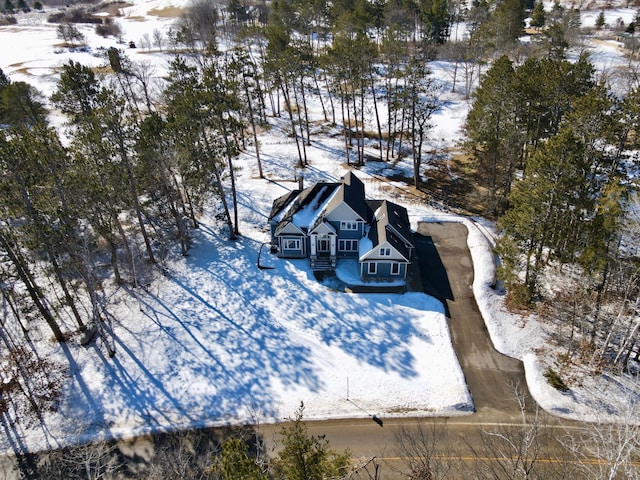 view of snowy aerial view