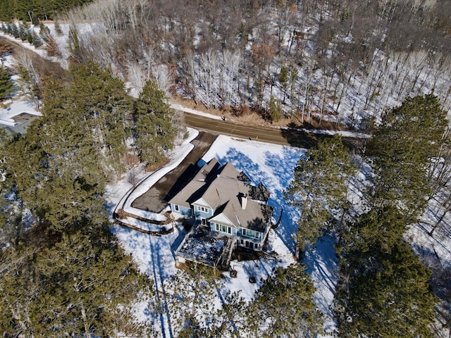 view of snowy aerial view