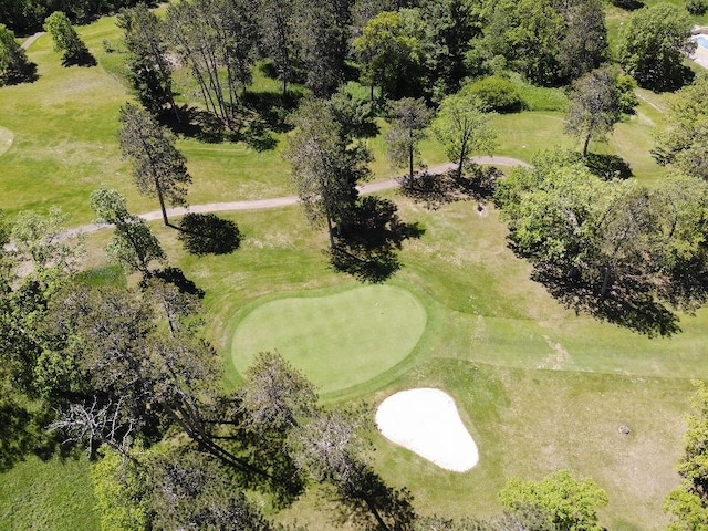 aerial view featuring golf course view