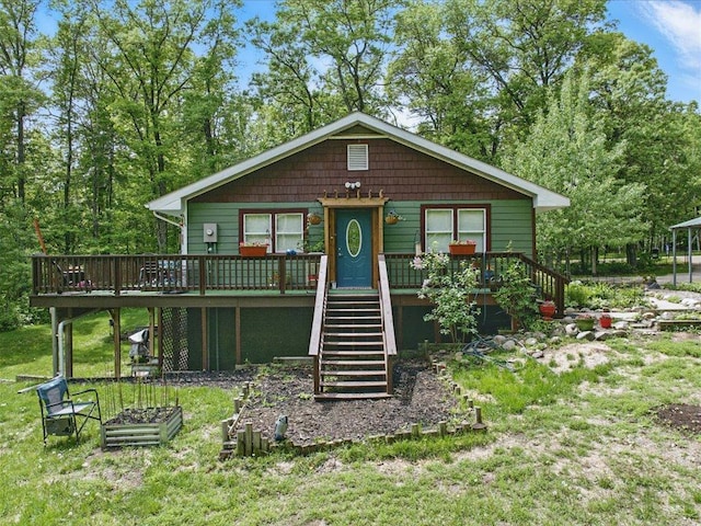 11288 Leewood Ln, East Gull Lake, MN 56401 - view of front of house with stairway and a porch
