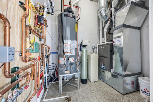 utility room featuring gas water heater