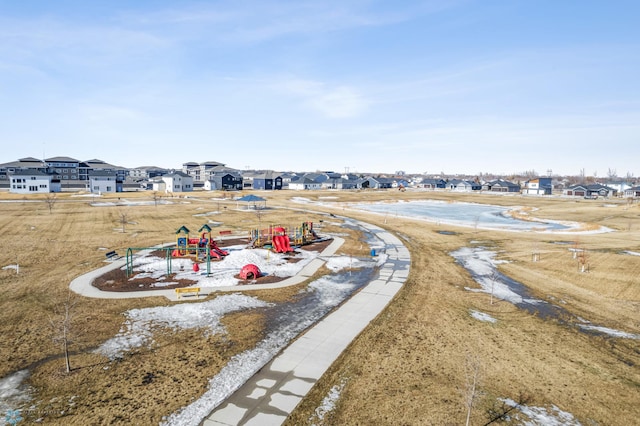 aerial view featuring a residential view