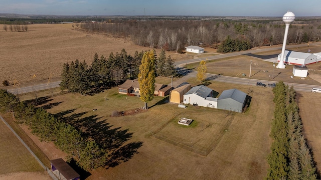 drone / aerial view with a rural view