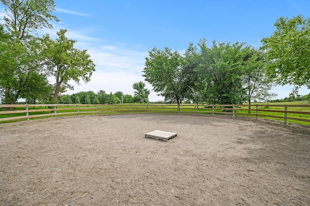 surrounding community with an enclosed area and a rural view