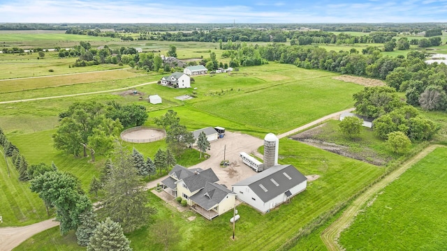 aerial view with a rural view