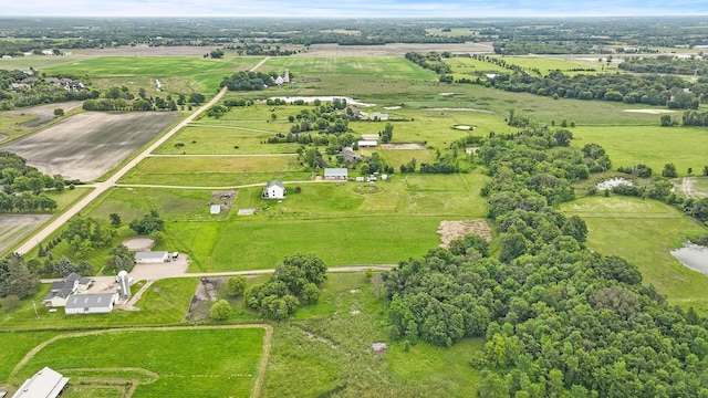 aerial view featuring a rural view