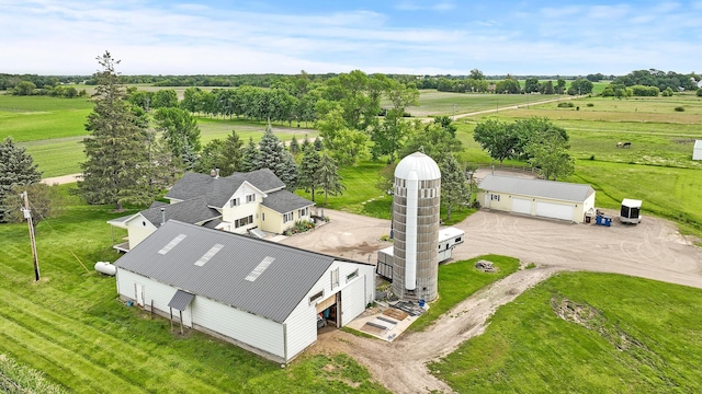 aerial view featuring a rural view