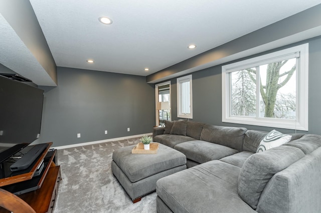 1509 Woodland Dr SW, Rochester, MN 55902 - carpeted living area with recessed lighting and baseboards