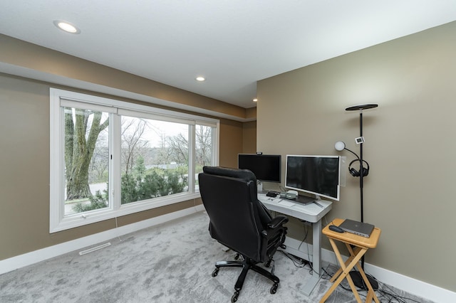 1509 Woodland Dr SW, Rochester, MN 55902 - carpeted office space featuring baseboards, recessed lighting, and visible vents