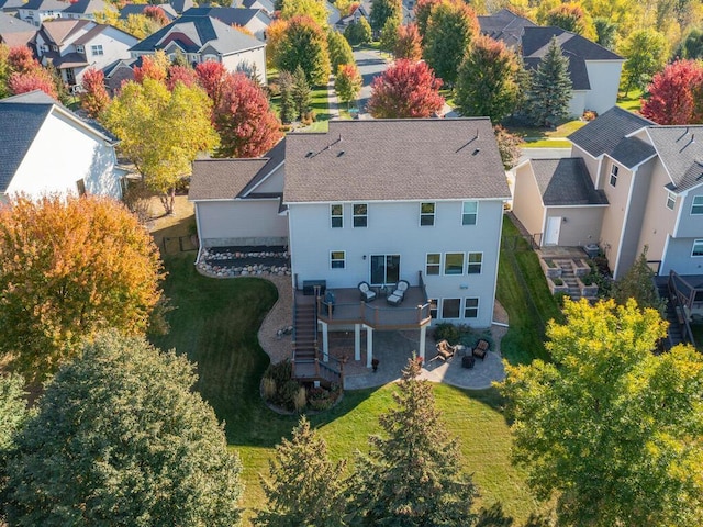 drone / aerial view with a residential view