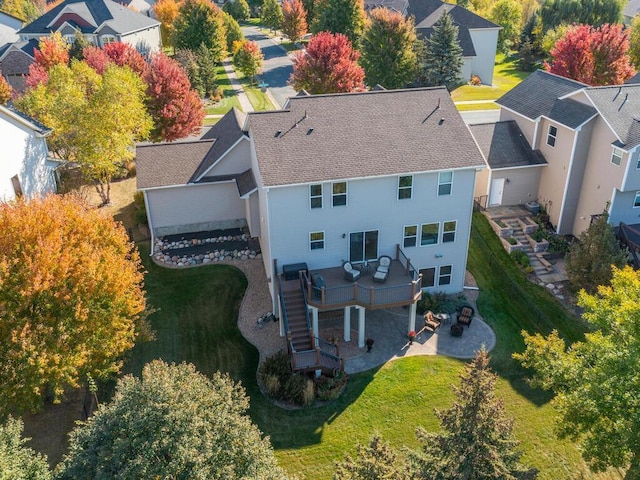 aerial view with a residential view