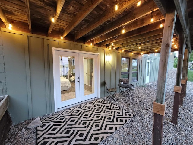 view of patio featuring french doors