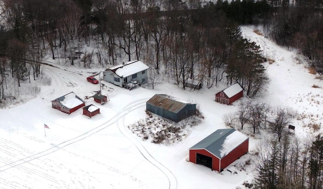 view of snowy aerial view