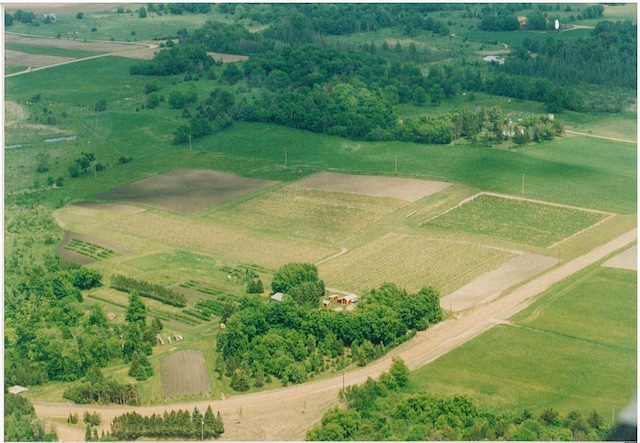 aerial view with a rural view