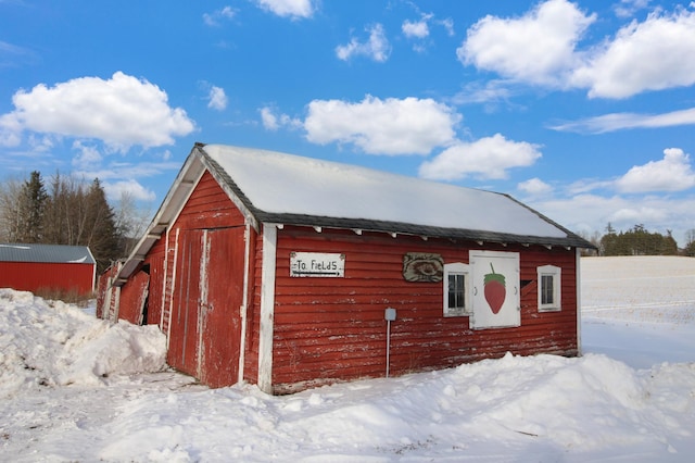 view of snow covered structure