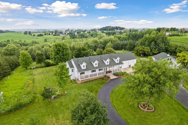 bird's eye view featuring a rural view