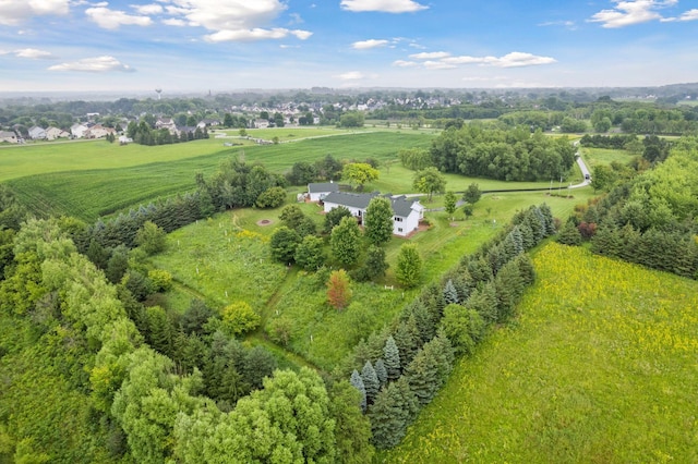 bird's eye view with a rural view