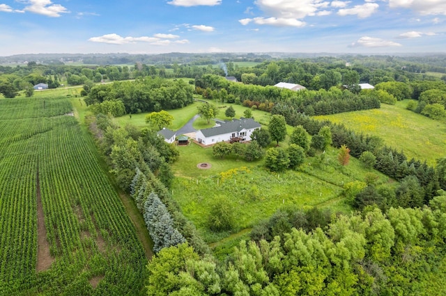 bird's eye view featuring a rural view