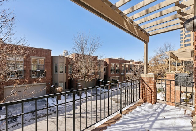 balcony with a pergola