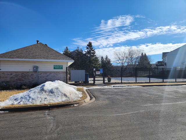 view of street with curbs