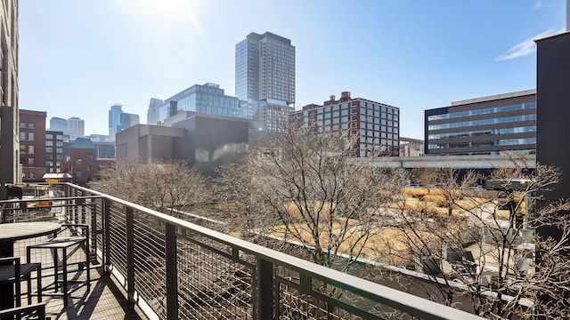 balcony with a view of city