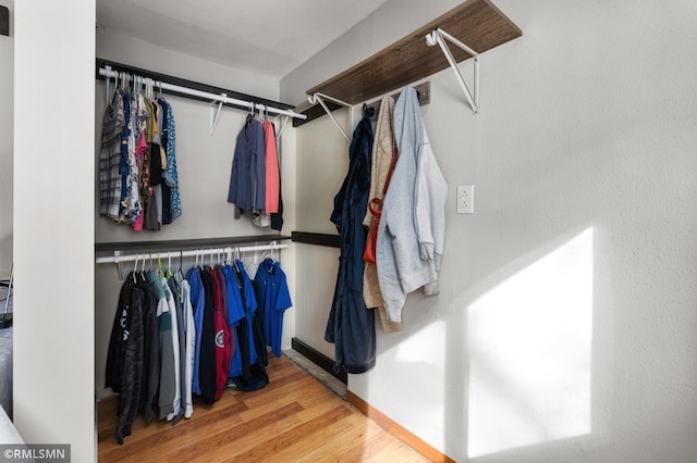 spacious closet featuring wood finished floors