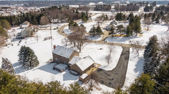 view of snowy aerial view