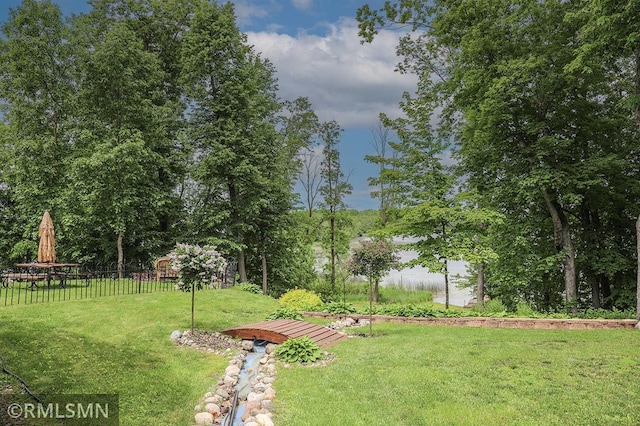 view of yard featuring fence