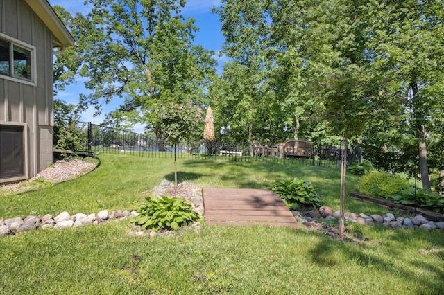 view of yard with fence