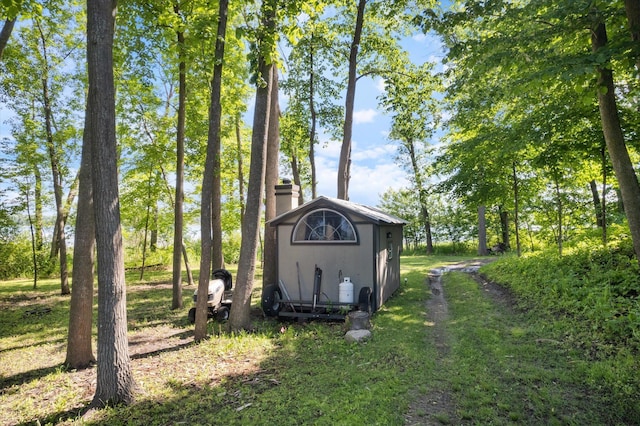 view of shed