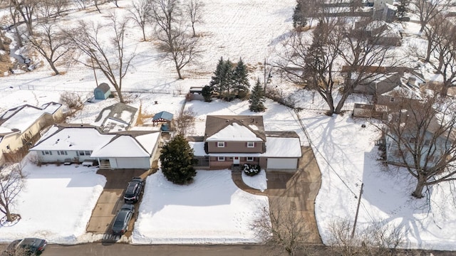 view of snowy aerial view