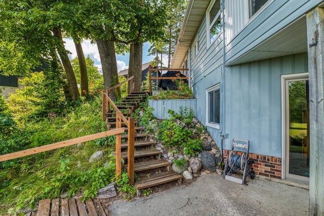 exterior space with stairway