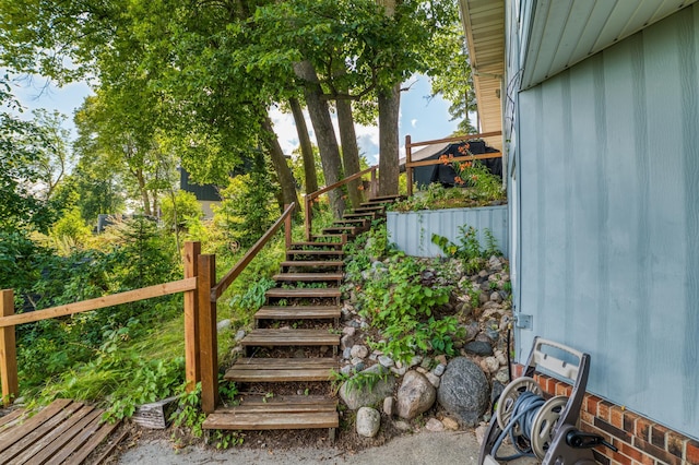 view of yard with stairway