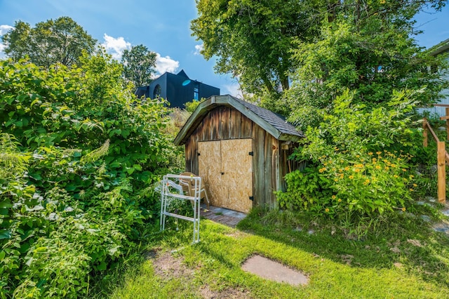 view of shed