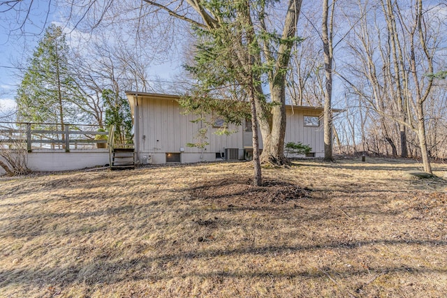 13197 132nd St W, Apple Valley, MN 55124 - view of yard featuring a wooden deck and central AC