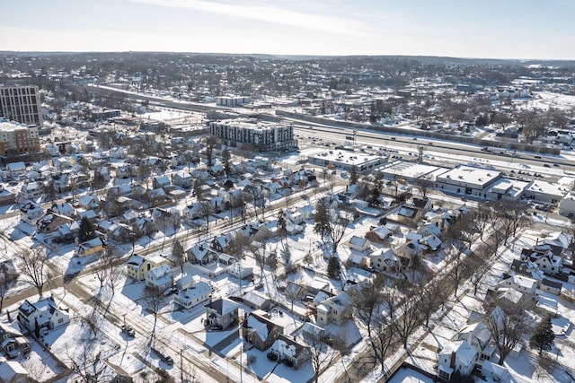 aerial view with a residential view