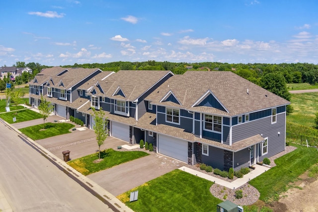 bird's eye view with a residential view