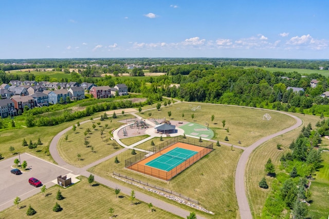 aerial view featuring a residential view