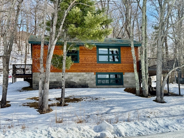 chalet / cabin with a deck