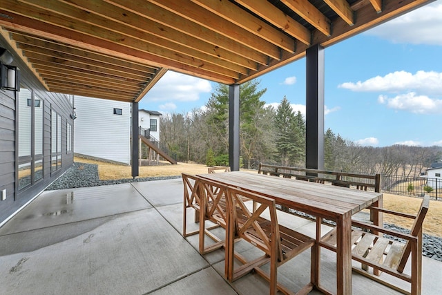 view of patio with outdoor dining area