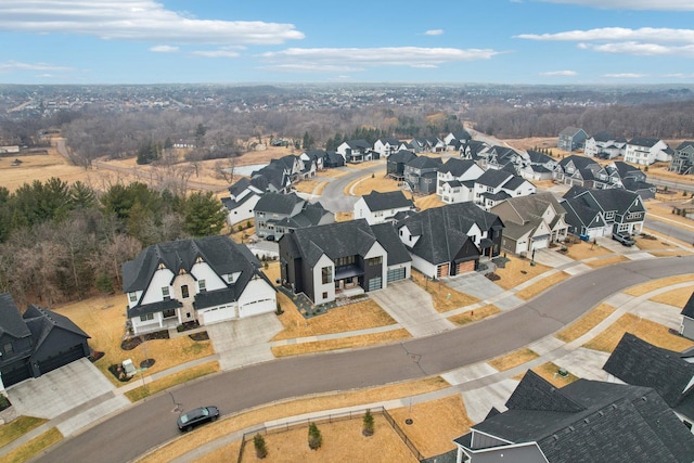 drone / aerial view with a residential view