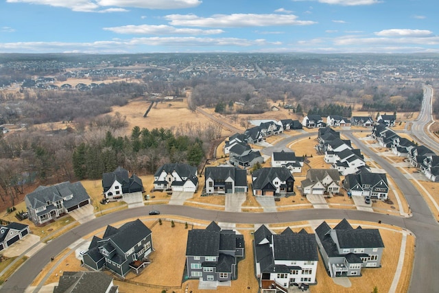 bird's eye view featuring a residential view