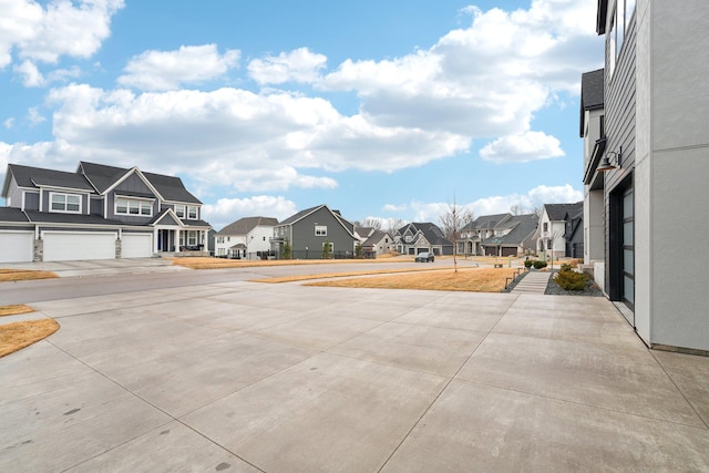 view of road with a residential view