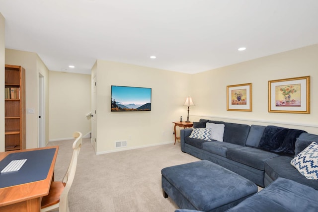 2247 Sherwood Ct, Minnetonka, MN 55305 - living area with light carpet, recessed lighting, and baseboards