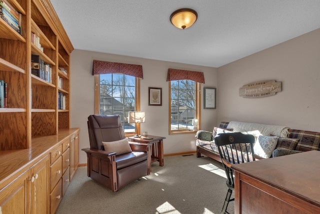 617 17th St N, Sartell, MN 56377 - bedroom with light colored carpet, an office area, and baseboards