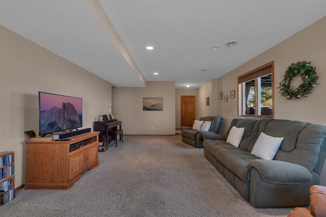 617 17th St N, Sartell, MN 56377 - living area featuring light carpet, recessed lighting, and baseboards