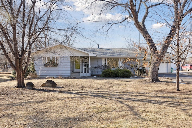 view of single story home