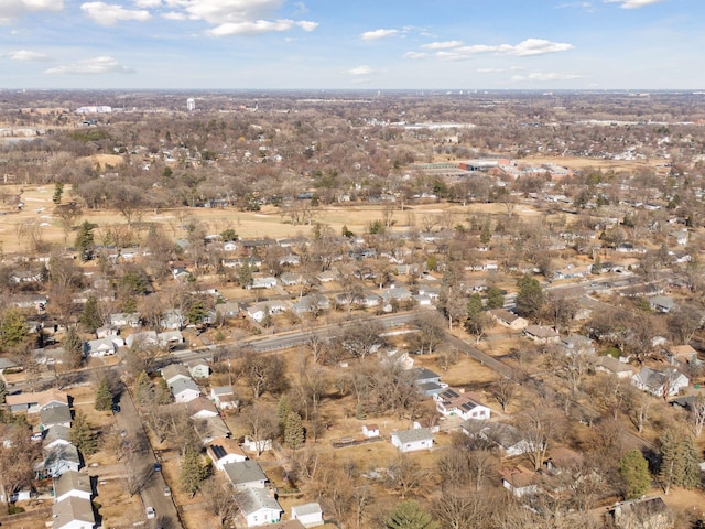 aerial view with a residential view