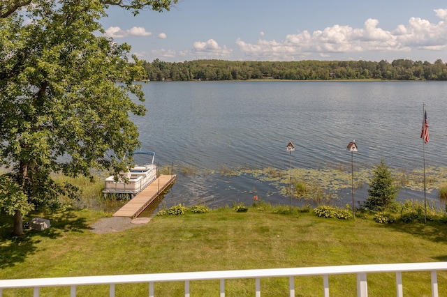 property view of water featuring a floating dock