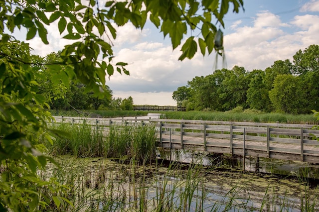 view of yard featuring a water view